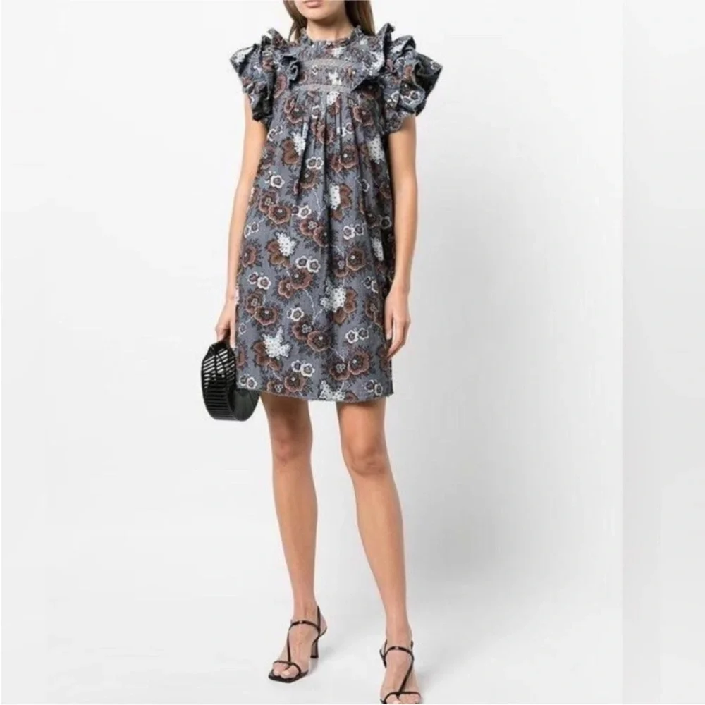 Sea New York Lucinda Seersucker Mini Dress Size S Small - Picture 4 of 11